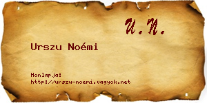 Urszu Noémi névjegykártya